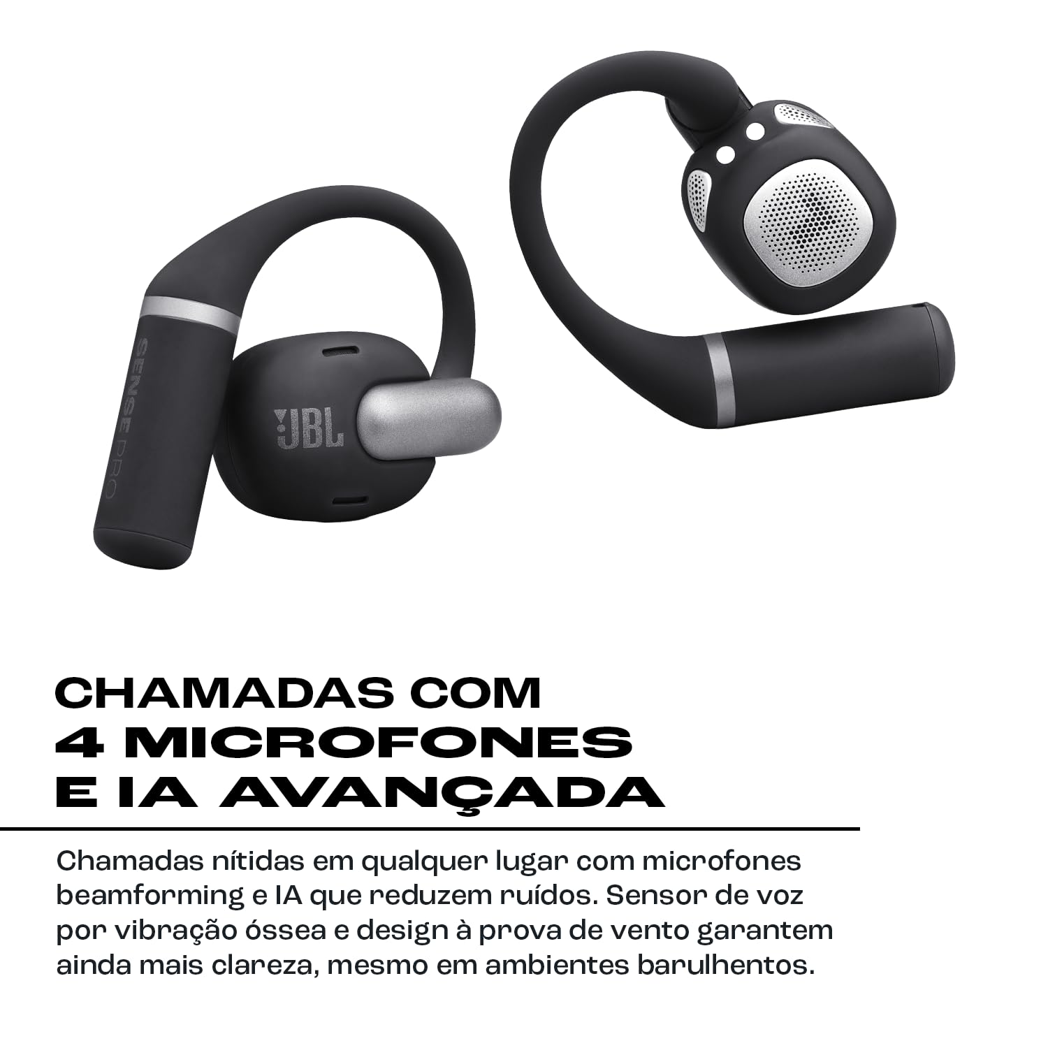 JBL, Fone de Ouvido Sem Fio, Sense Pro, TWS, Open-ear, Com Estojo